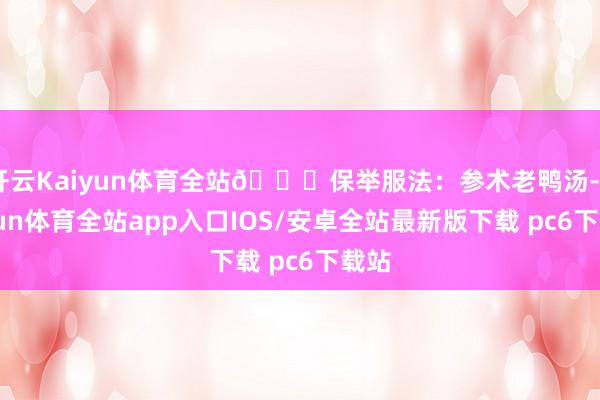 开云Kaiyun体育全站💁保举服法:参术老鸭汤-kaiyun体育全站app入口IOS/安卓全站最新版下载 pc6下载站