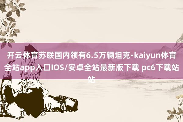 开云体育苏联国内领有6.5万辆坦克-kaiyun体育全站app入口IOS/安卓全站最新版下载 pc6下载站