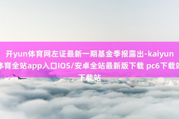 开yun体育网左证最新一期基金季报露出-kaiyun体育全站app入口IOS/安卓全站最新版下载 pc6下载站