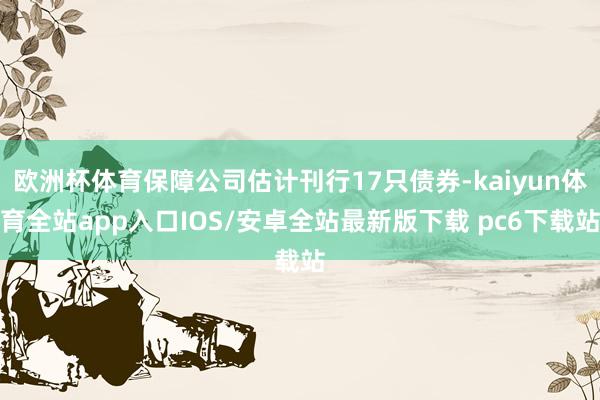 欧洲杯体育保障公司估计刊行17只债券-kaiyun体育全站app入口IOS/安卓全站最新版下载 pc6下载站