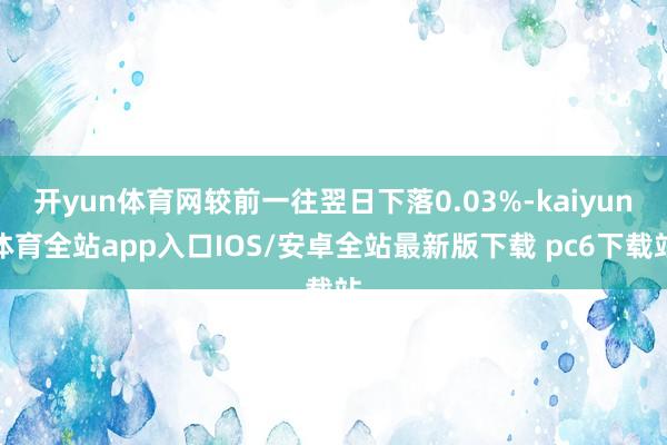 开yun体育网较前一往翌日下落0.03%-kaiyun体育全站app入口IOS/安卓全站最新版下载 pc6下载站