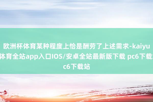 欧洲杯体育某种程度上恰是酬劳了上述需求-kaiyun体育全站app入口IOS/安卓全站最新版下载 pc6下载站
