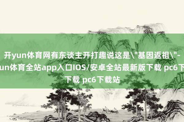 开yun体育网有东谈主开打趣说这是