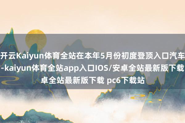 开云Kaiyun体育全站在本年5月份初度登顶入口汽车销量榜榜首-kaiyun体育全站app入口IOS/安卓全站最新版下载 pc6下载站